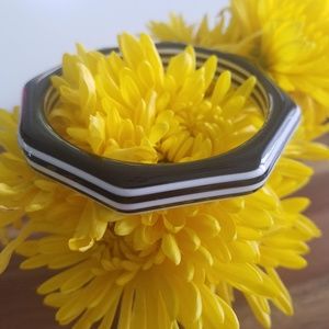 Claire's | Black and White Octagon Bangle Bracelet